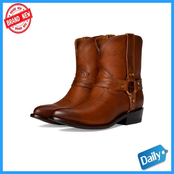 Classic Western Leather Boots Pull-On Design Cushioned Comfort Cowgirl Style - Picture 1 of 7